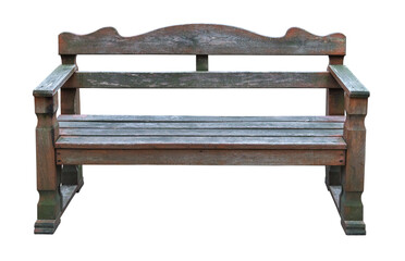 Wooden bench isolated on white background