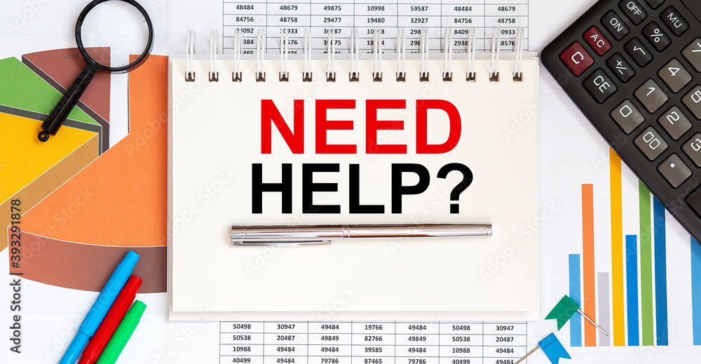 Poster in the notebook text need help, next to the pen, magnifier, graphics and reports.