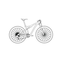 double suspension mountain bike on white background