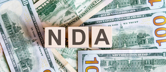 Cubes and and dice with NDA non-disclosure agreement