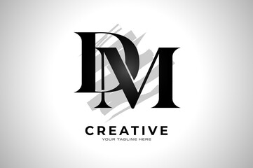 Abstract Initial letter D and M logo, usable for business and brand logos, Flat Logo Design Template, vector illustration