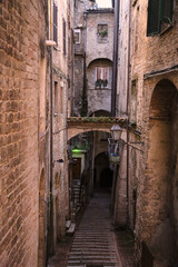 Fototapeta na wymiar View of an alley in the city of Perugia,Italy