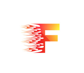F Fire Creative Alphabet Logo Design Concept
