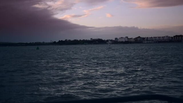 Whats left of the evening light shinning over the sea 