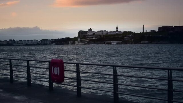 Orange light shinning over the sea 