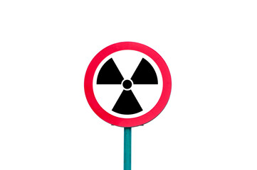 forbidden road sign. radiation ban concept. illustration of nuclear danger