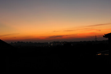 Sunset over city