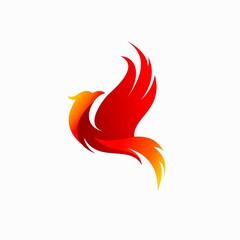 phoenix logo with fire concept