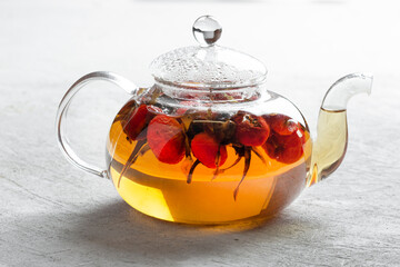 Hot tea with rosehip