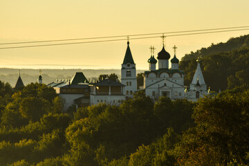 Orthodox Church at Dawn in forest