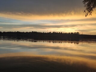 sunset on the river
