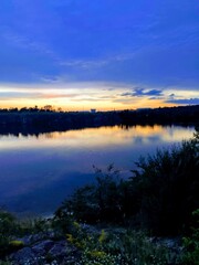 sunset over the river