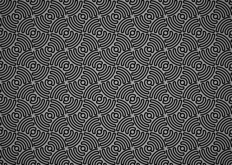 The geometric pattern with wavy lines. Seamless vector background. Black and gray texture. Simple lattice graphic design