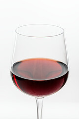 Red wine in wine glass closeup