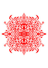 abstract floral pattern red culture design