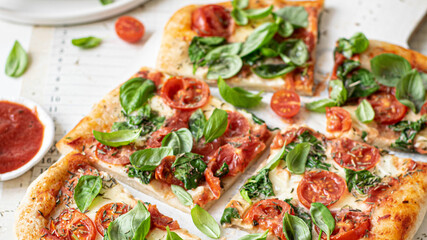 Fresh homemade pizza food recipe idea