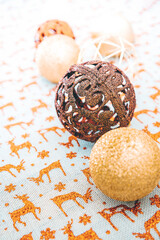 Composition of the Christmas decoration balls isolated