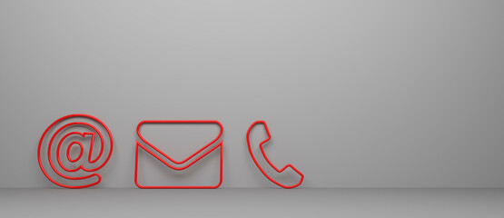 Naklejka premium abstract contact icon in front of background - 3D Illustration