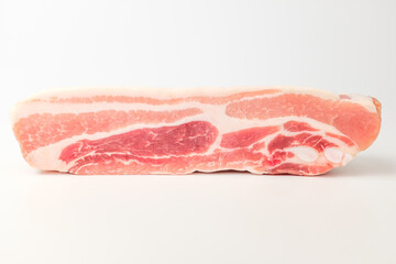 Pork belly on white background