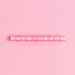 SWEETHEART beads lettering word typography