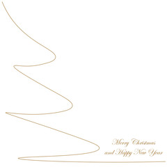 Christmas greetings card, golden design. Vector illustration