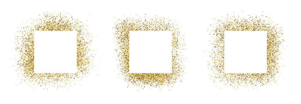 Greeting card with golden glitter background