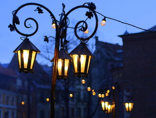 Plakat street lantern in the night
