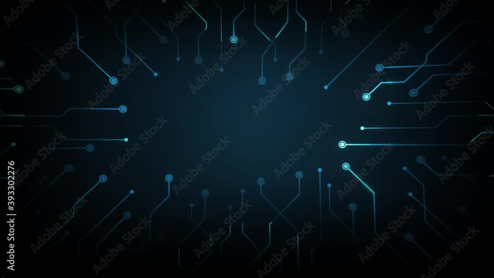 Poster abstract cyber technology chipset motherboard intro animation/ 4k animation of an abstract computer 