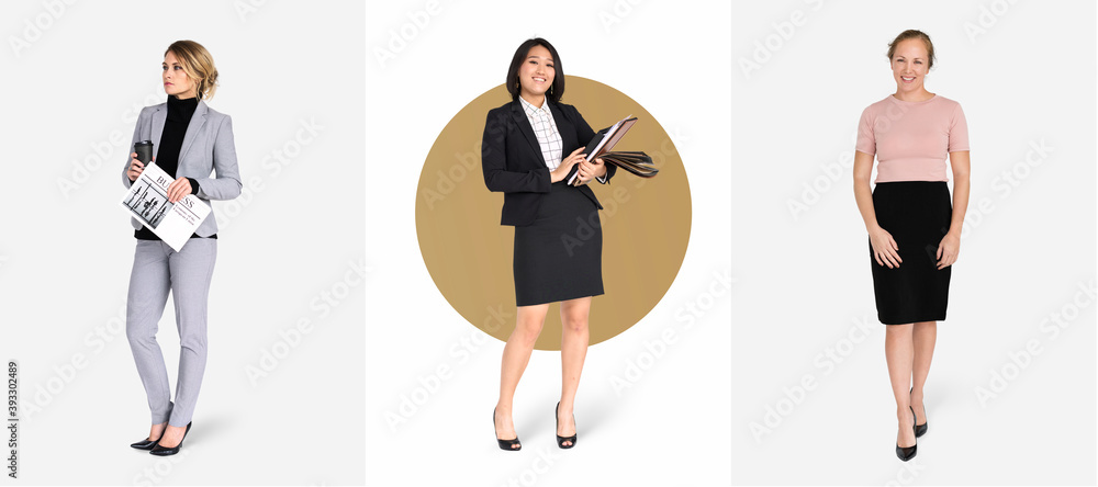 Wall mural Diverse business people characters set - Wall murals