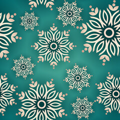 Snowflake seamless pattern. Snow pattern with snowflakes. Festive Christmas and New Year background. Winter vector illustration