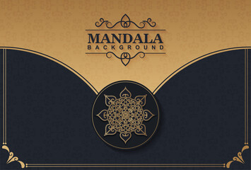 dark gold color mandala background concept