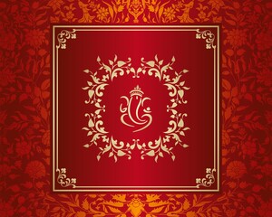 Ganesha, wedding card, royal Rajasthan, India	