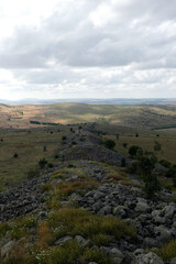 Fototapeta premium history is very old rock fragments, mossy rocks,
