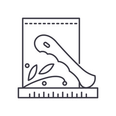 Crease marker icon, linear isolated illustration, thin line vector, web design sign, outline concept symbol with editable stroke on white background.