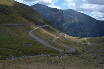 ARGE, ROMANIA - Sep 09, 2015: TransfÄƒgÄƒrÄƒÈ™an, road at an altitude of 2042 m
