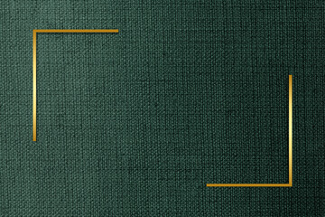 Golden rectangle on a green fabric textured background