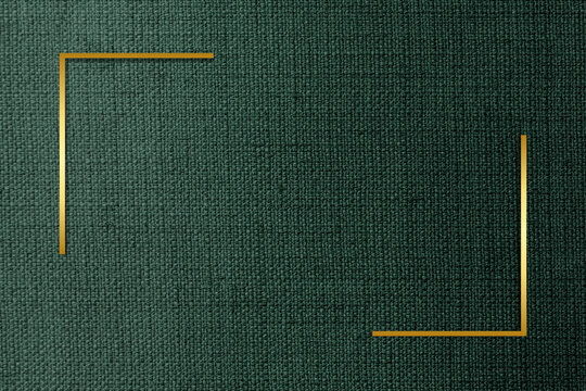 Golden Rectangle On A Green Fabric Textured Background