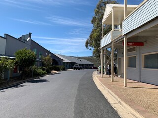 Fototapeta na wymiar View outside Australia Post outlet, taken March 21, 2020, in Jindabyne NSW, Australia