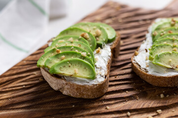 sliced avocado on toast bread with spices