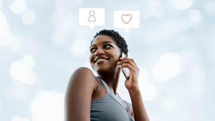 Black woman talking on the phone