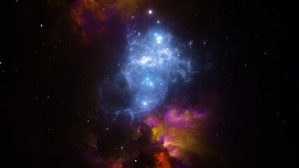 Abstract fractal illustration looks like beautiful galaxies.
