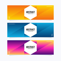 Modern Hexagon web banners template. Universal design for advertising business