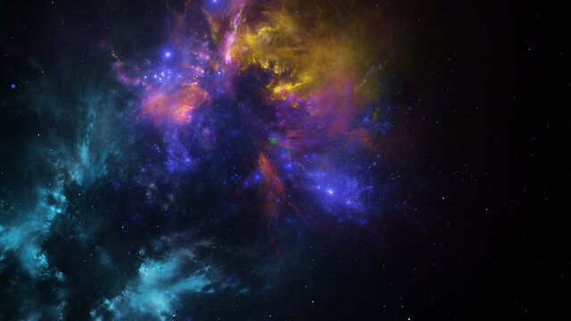 Abstract fractal illustration looks like beautiful galaxies. © idea_studio