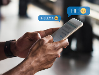 Black man texting on his phone