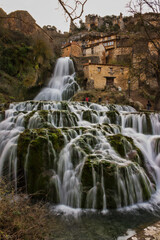 Orbaneja del Castillo waterfall in a village of Burgos in Spain