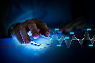 Businessman checking his stock market