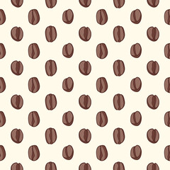 Vector seamless pattern with coffee beans
