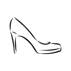 Woman's shoe, vector sketch, women's Shoe, vector sketch illustration