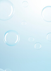 Clear bubble blue gradient background