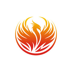 Modern Flaming Phoenix Logo designs template vector illustration